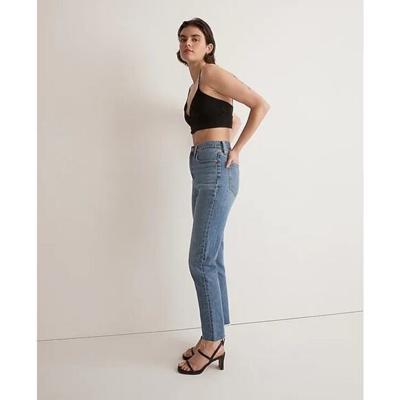 Madewell The Perfect Vintage Jean Earlside Wash Raw-Hem Mix Paper Blue SZ 25 NWT - Picture 2 of 12